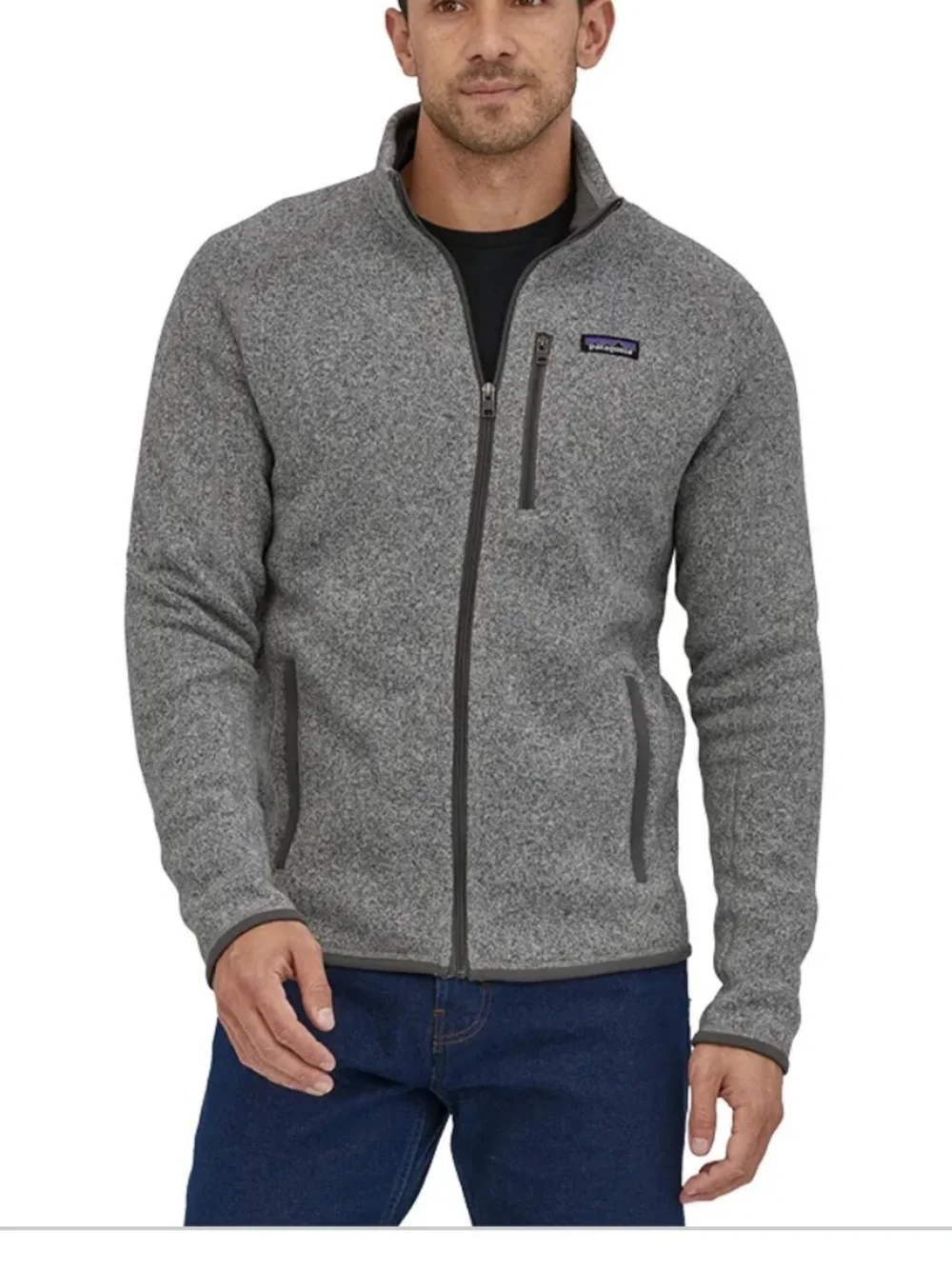 Patagonia Men's Heather Gray Lightweight Fleece Jacket | M